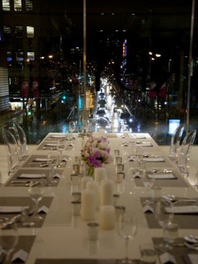 a view of a city at night