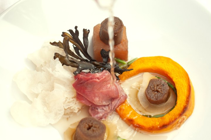 a plate of food on a table