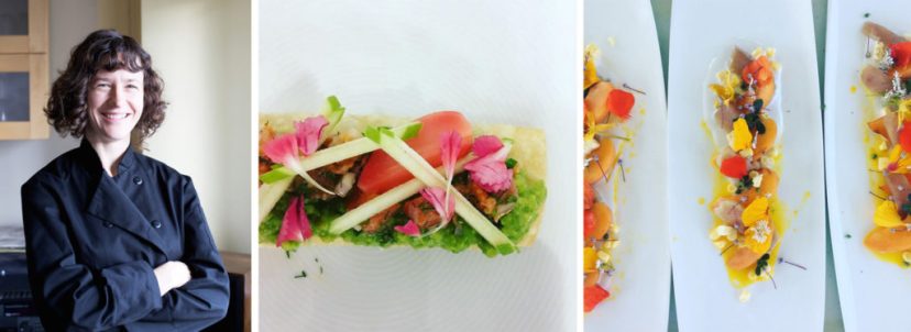 a person sitting at a table with a plate of food