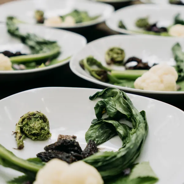 a plate of food with broccoli
