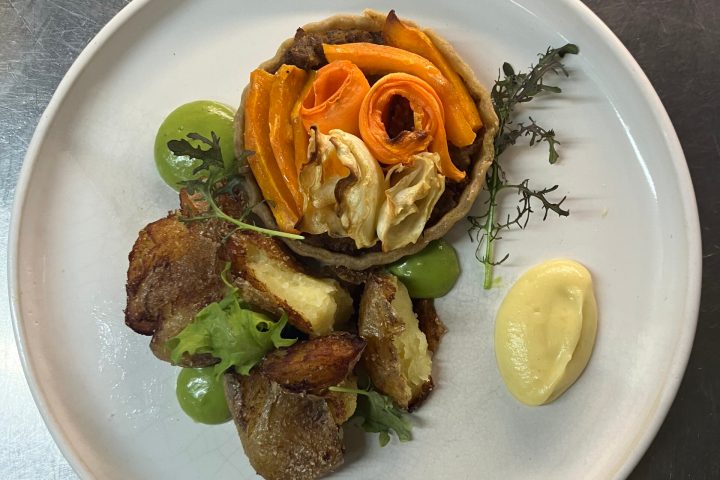 a plate of food on a table