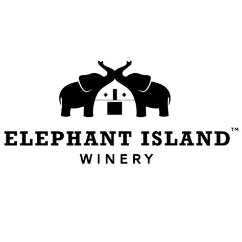 Logo of Elephant Island Winery with two elephants and text.