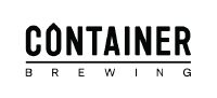 Logo text: CONTAINER BREWING in black capital letters on white background.